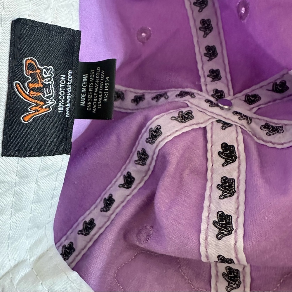 NWOT Wild Wear Embroidered “Beach Please” & “do not disturb” Lavender Purple Cap - Picture 8 of 9